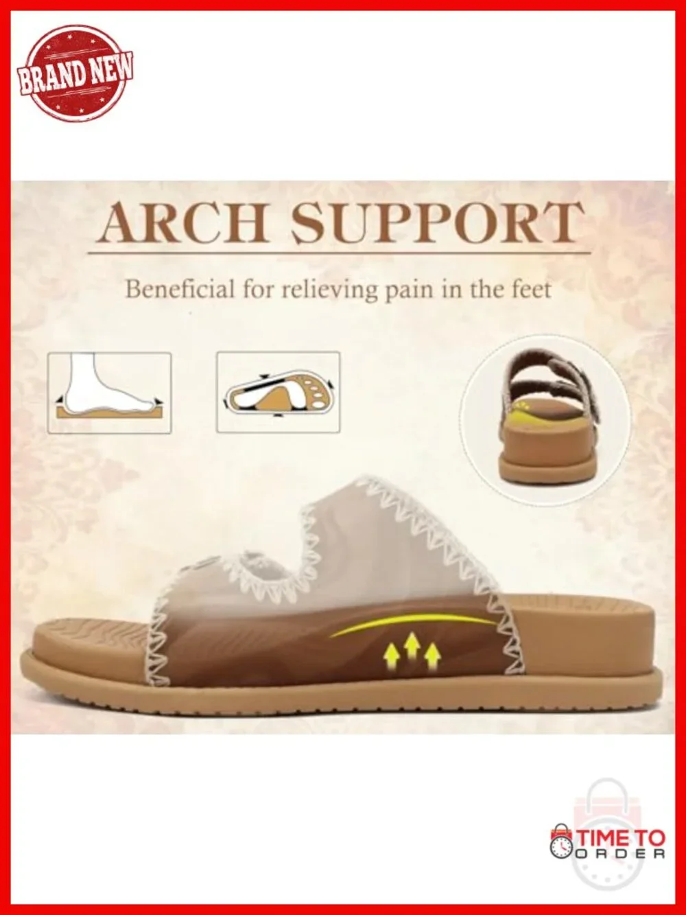 Adjustable Strap Cloud Soft Cushioned Beach Slides Flat Sandals
